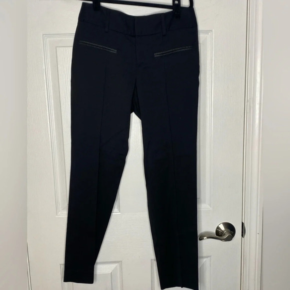 HELMUT LANG Wool blend black straight leg cropped dress pants size 2 - Picture 1 of 8